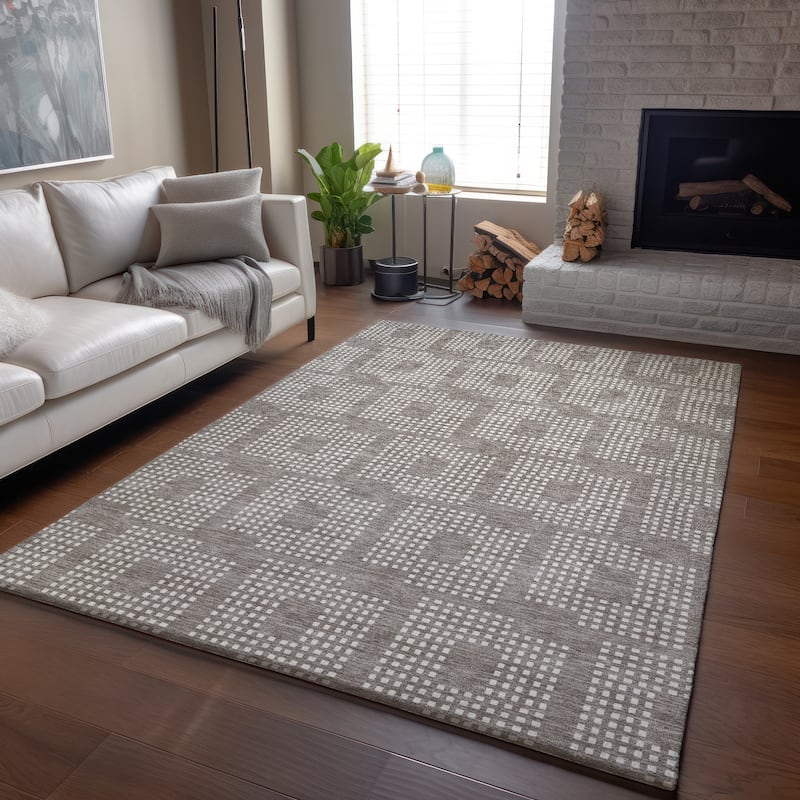 Premium Washable Super Soft Modern Houndstooth Mayfield Rug