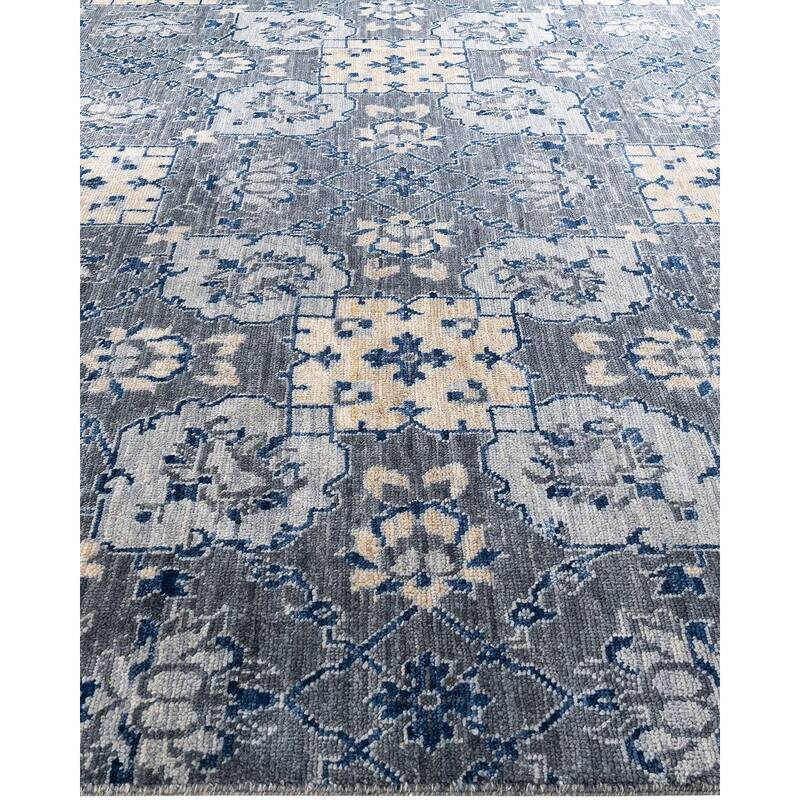 Modern One-of-a-Kind Handmade Area Rug - Gray, 9' 1" x 12' 2" - 9' 1" x 12' 2"