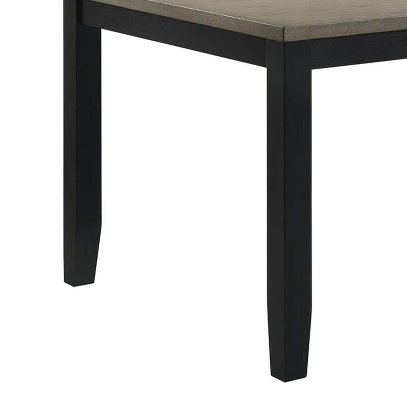 Emoi Dining Table, 71 Inch Rectangular Gray Oak Wood Top, Black Legs - Gray Oak, Black
