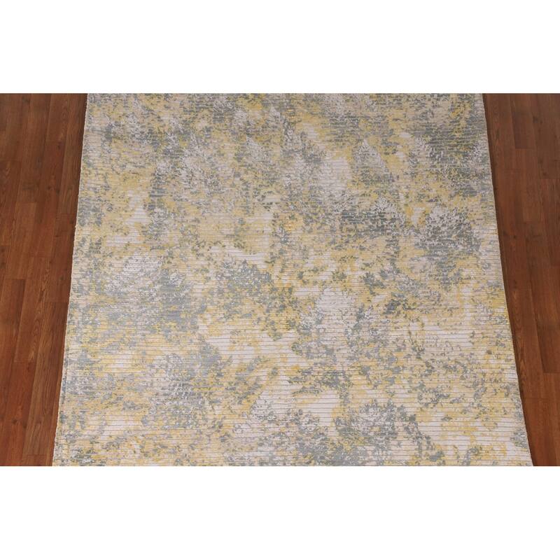 All-Over Striped Abstract Modern Area Rug Handmade Wool Carpet - 5'5" x 7'5"