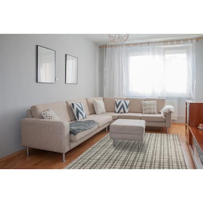 Silver Contemporary Geometric Thomas Area Rug - 5' x 8'
