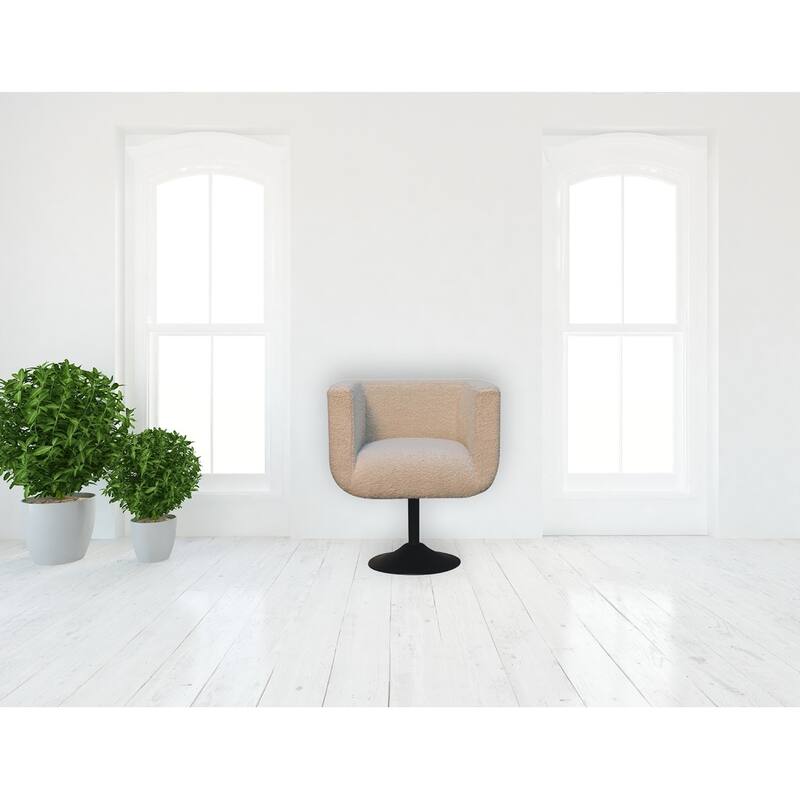 Cream Boucle Swivel Chair