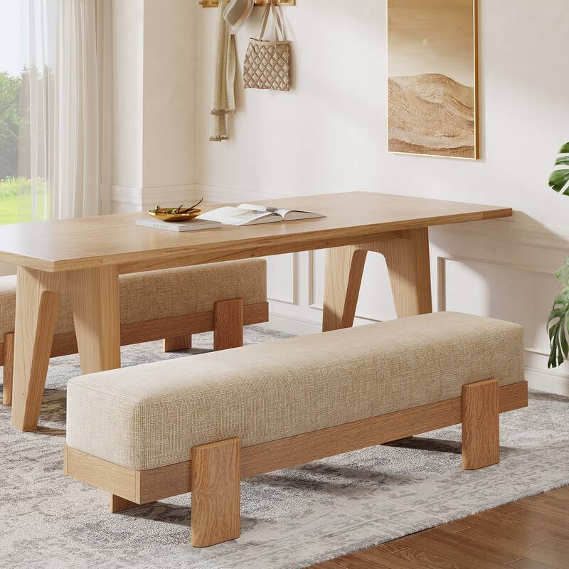 Upholstered Dining Bench, Padded Seat Kitchen Bench, Accent Seat Living/Dining Room Stool