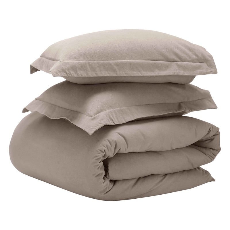 Blue Nile Mills Solid Flannel Cotton Duvet Cover Set