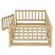preview thumbnail 64 of 102, Montessori Floor Bed with Fence Guardrail and Removable Door Toddler Floor Wood Bed Frame for Kids Boys Girls Children's Room