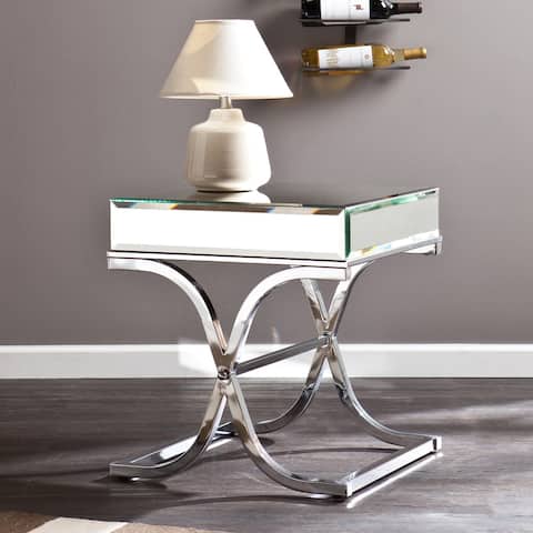 Silver Orchid Olivia Chrome Mirrored Side/ End Table