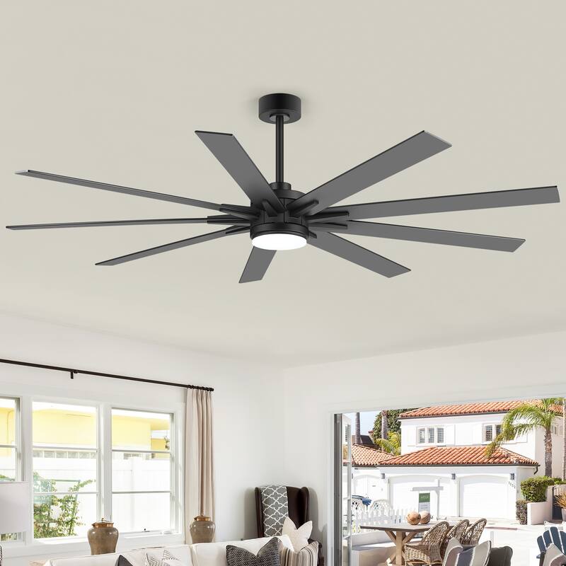 36/42/52/56/72/84-Inch Reversible 3/5/9-Blade Integrated LED Ceiling Fan with Light Remote