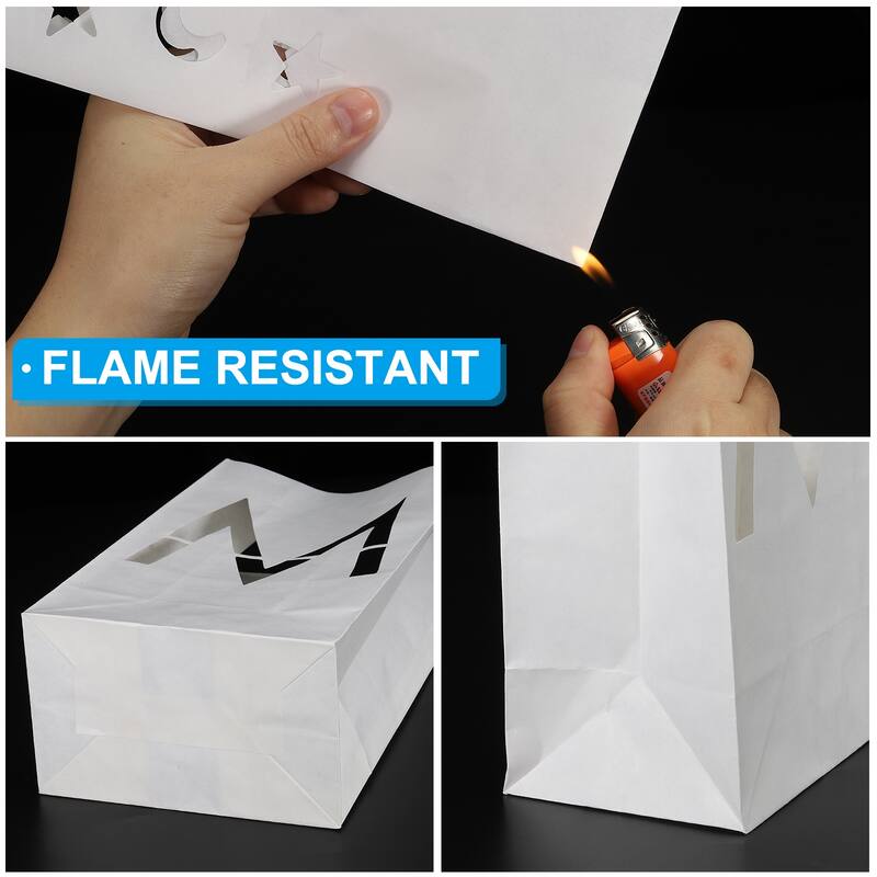 White Paper Luminary Bags, Butterfly Flame Resistant Candle Bags