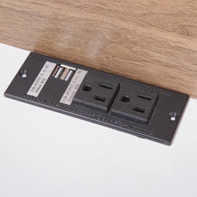 Queen Size Concise Low-Profile Platform Bed Frame with USB Charging