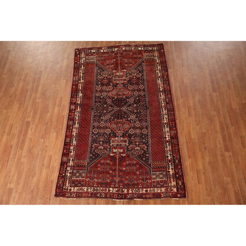Kashkoli Persian Vintage Area Rug Handmade Wool Carpet - 5'5"x 9'1"