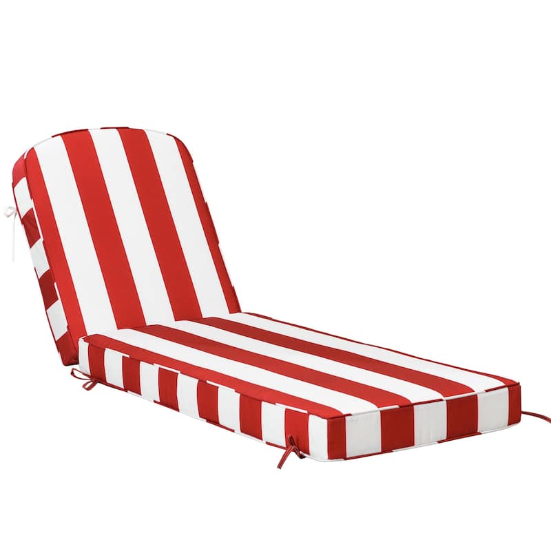 KINWELL Set of 2 Extra Thick Outdoor Chaise Lounge Cushions (5-inch Thick)