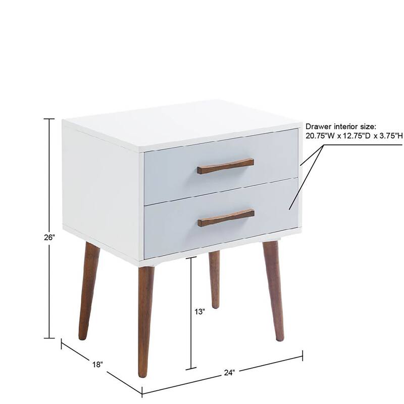 Nightstand with 2 Drawers