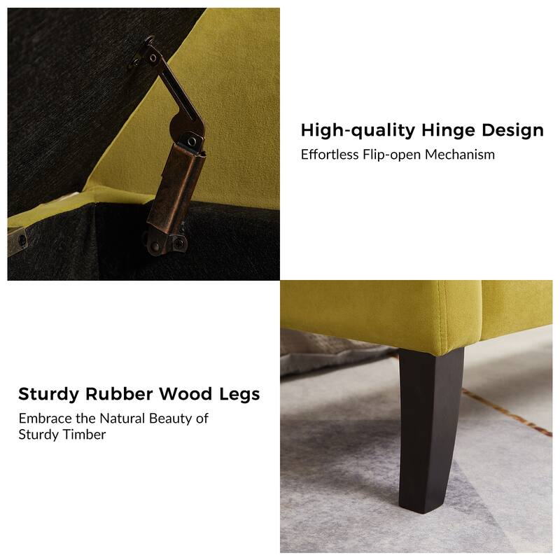 Ramiro Contemporary Velvet Storage Bench by HULALAHOME