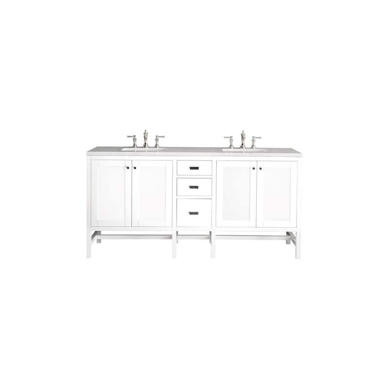 James Martin Vanities Addison 72" Double Vanity, Glossy White