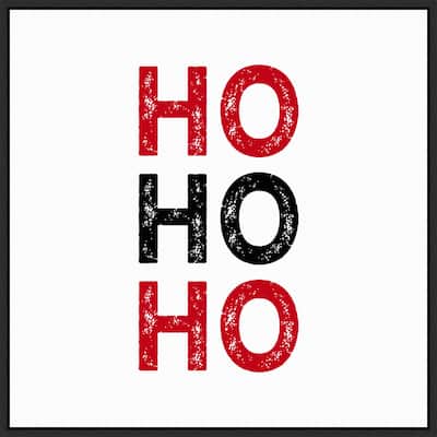 Ho Ho Ho Red Black by Amanti Art Portfolio Framed Canvas Wall Art