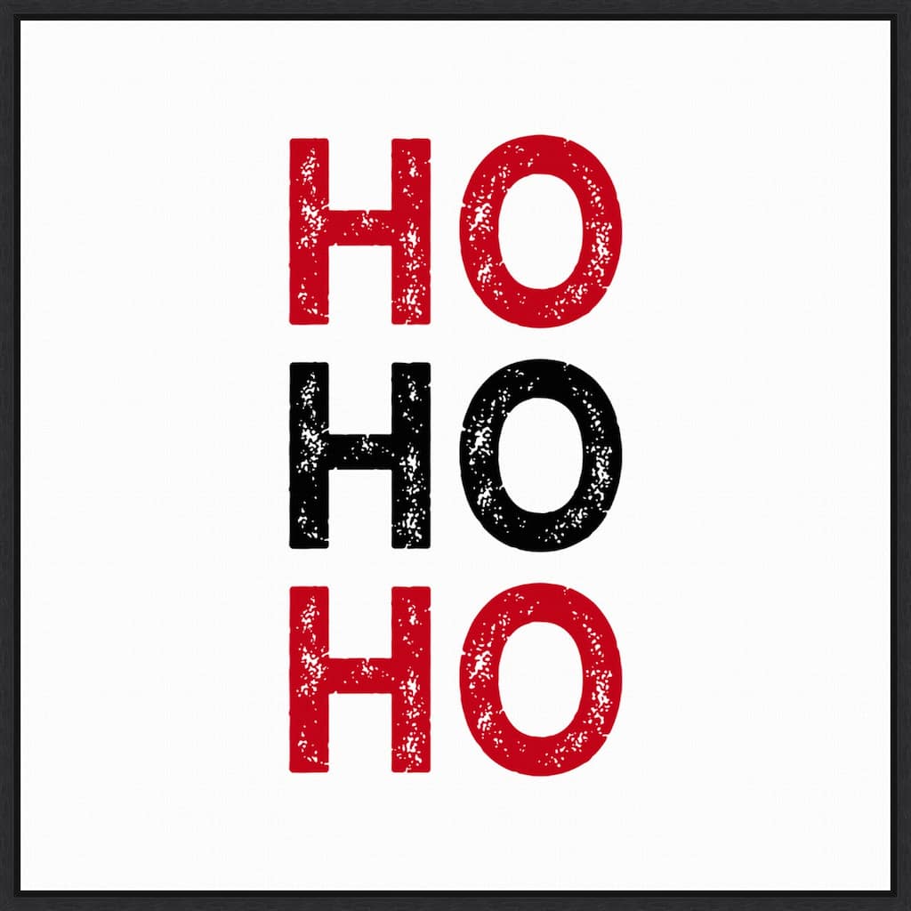 Ho Ho Ho Red Black by Amanti Art Portfolio Framed Canvas Wall Art