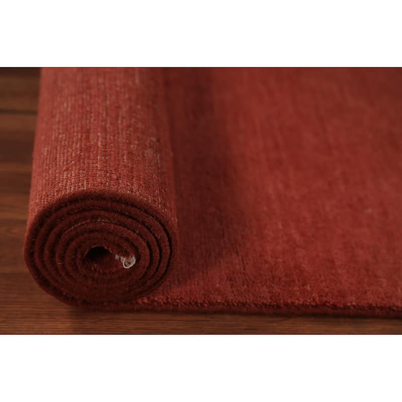 Modern Gabbeh Runner Rug Hand-Knotted Wool Carpet - 2'8" x 9'9"