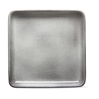 Stinson Square Large Serving Platter Light Gray Ceramic Dishwasher Safe 8.9 x 8.9 x 1 inches Everyday Use