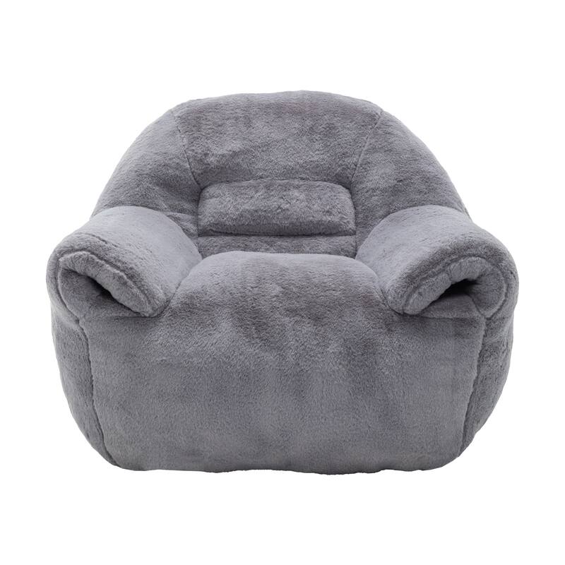 GDFStudio - Faux Fur 42.5" Supportive Bean Bag Sofa with Back Support