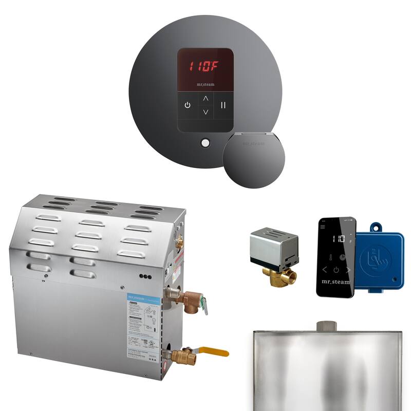 Mr Steam R05C1AAL0000 Ms Itempo Round with Accessories Package 5 kW - Brilliant Black - Brilliant Black