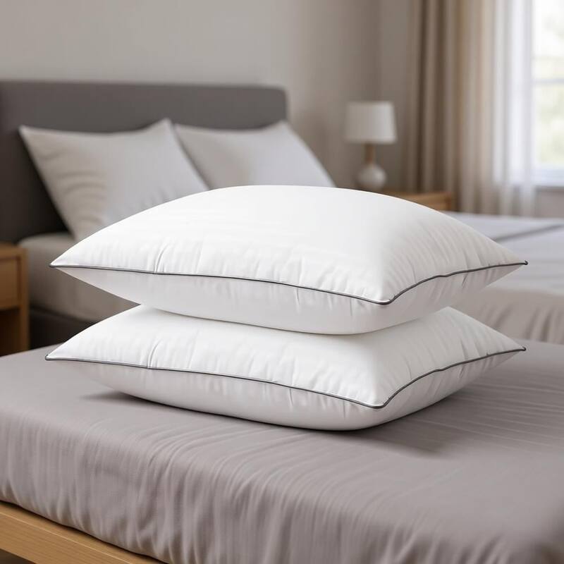 2-Pack Soft Microfiber Bed Pillows, Machine Washable