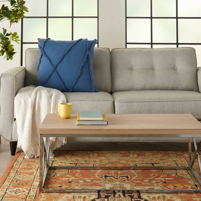 Mina Victory Distressed Diamond Boho Throw Pillow