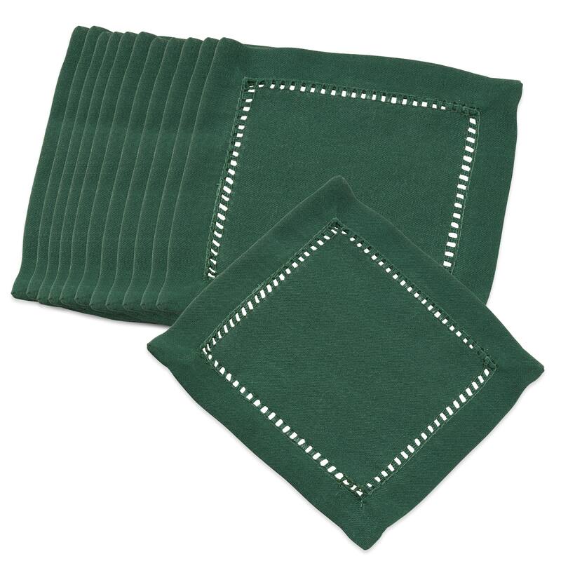 Classic Hemstitch Border Cocktail Napkin (Set of 12)