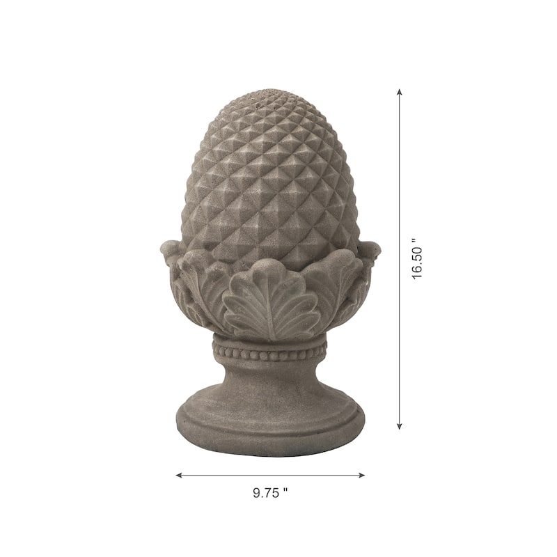 Glitzhome 16.5"H MGO Finish Artichoke Garden Statue Coastal Sculpture Indoor Outdoor