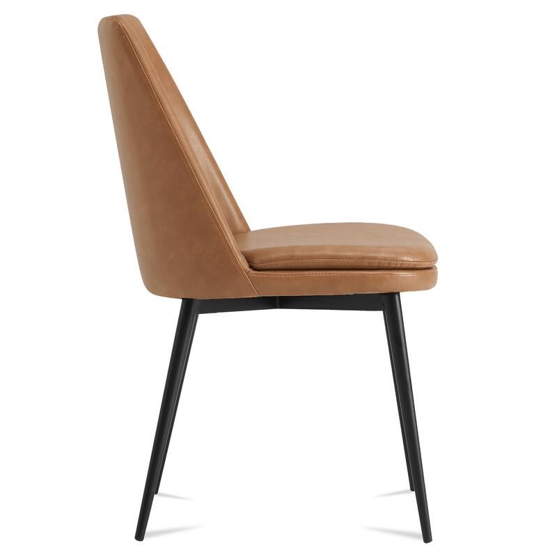 Ariel Mid-Century Upholsteried Dining Chair with Metal Legs Set of 2