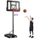 preview thumbnail 2 of 7, Black Adjustable and Portable Basketball Hoop with 2 Wheels and Fillable Base - 35.5"W x 44"L x 120"H