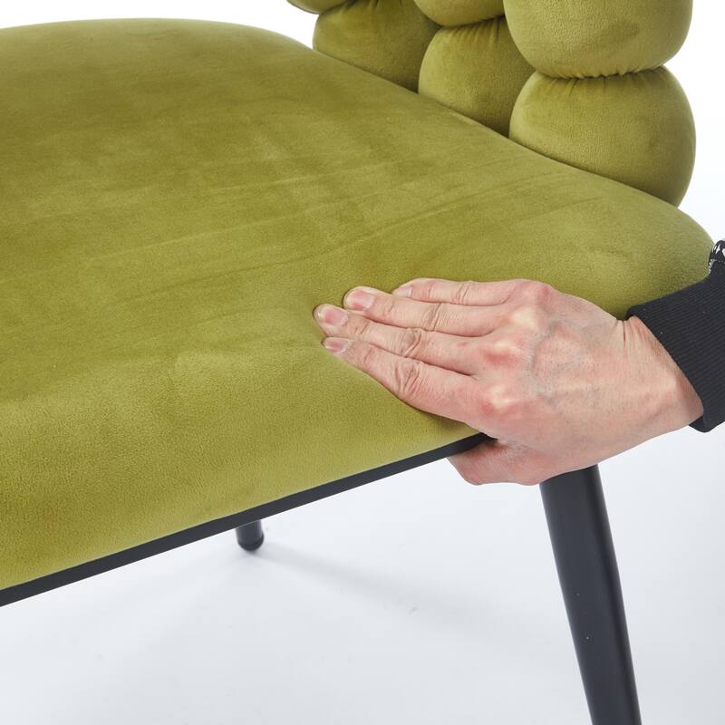 Fabric Modern Chairs (Set of 2) with Golden Iron Tube Legs, Soft Cushions, and Comfortable Backrest