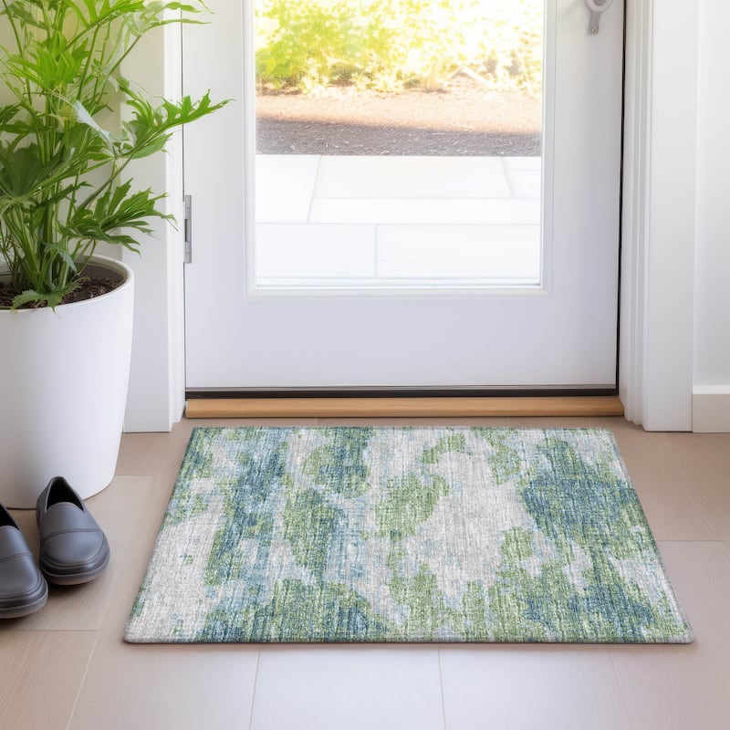 Premium Washable Super Soft Abstract Camo Mayfield Rug - Green - 1' 8" x 2' 6" - Rectangle