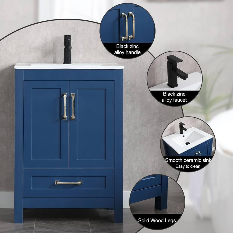 Bathroom Vanity Set W/Drop in Sink Faucet Cabinet Combo