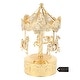 preview thumbnail 5 of 6, 24K Gold Plated Music Box w/Crystal Studded Carousel Horse Figurine