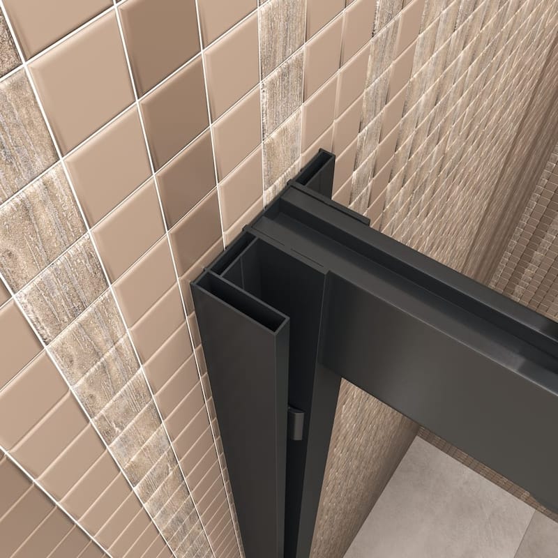 Seawin Mara Frameless ByPass Sliding Glass Shower Door 44 - 48 in. W x 78 in. H 3/8 in. (10 mm) Thick Clear Tempered Glass