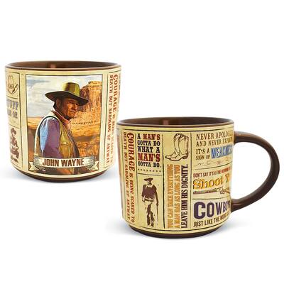 John Wayne 16 oz. Full Color Ceramic Coffee Mug - 5.380 x 4.750 x 4.250