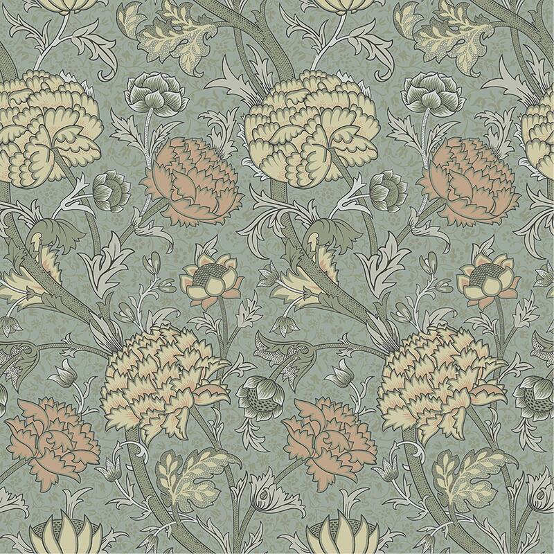 A-Street Prints Cray Light Blue Floral Trail Wallpaper