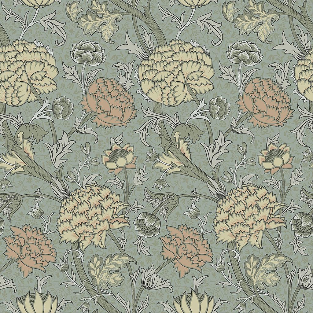 A-Street Prints Cray Light Blue Floral Trail Wallpaper