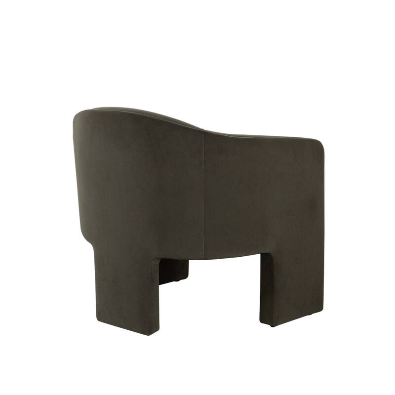 Lery Accent Chair, Green Winter Moss Performance Velvet, Curved Design