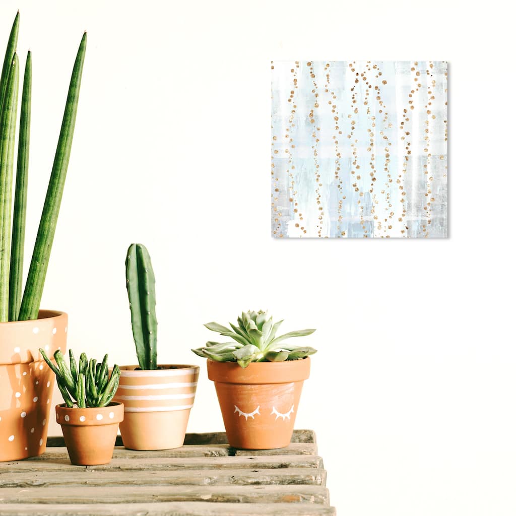 Wynwood Studio Canvas Abstract Gold Sparks White and Modern & Contemporary Wall Art Canvas Print