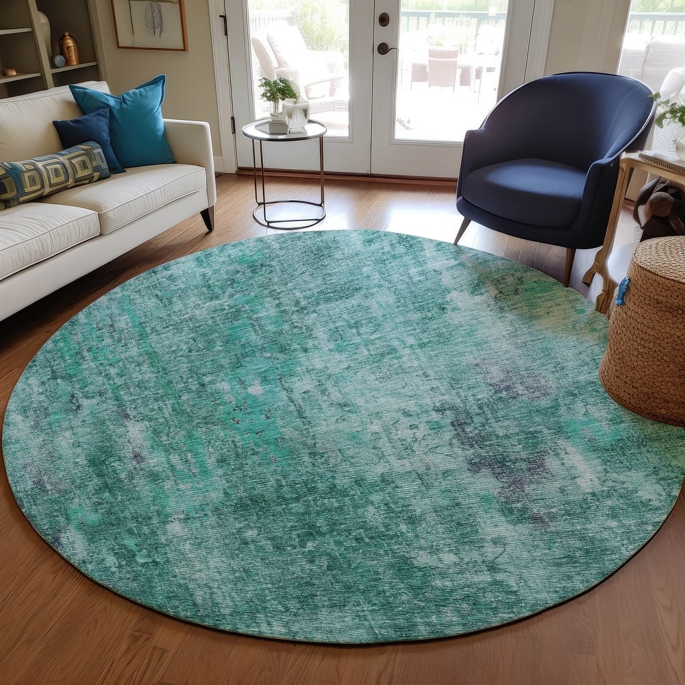 Machine Washable Indoor/ Outdoor Chantille Solid Ombre Rug