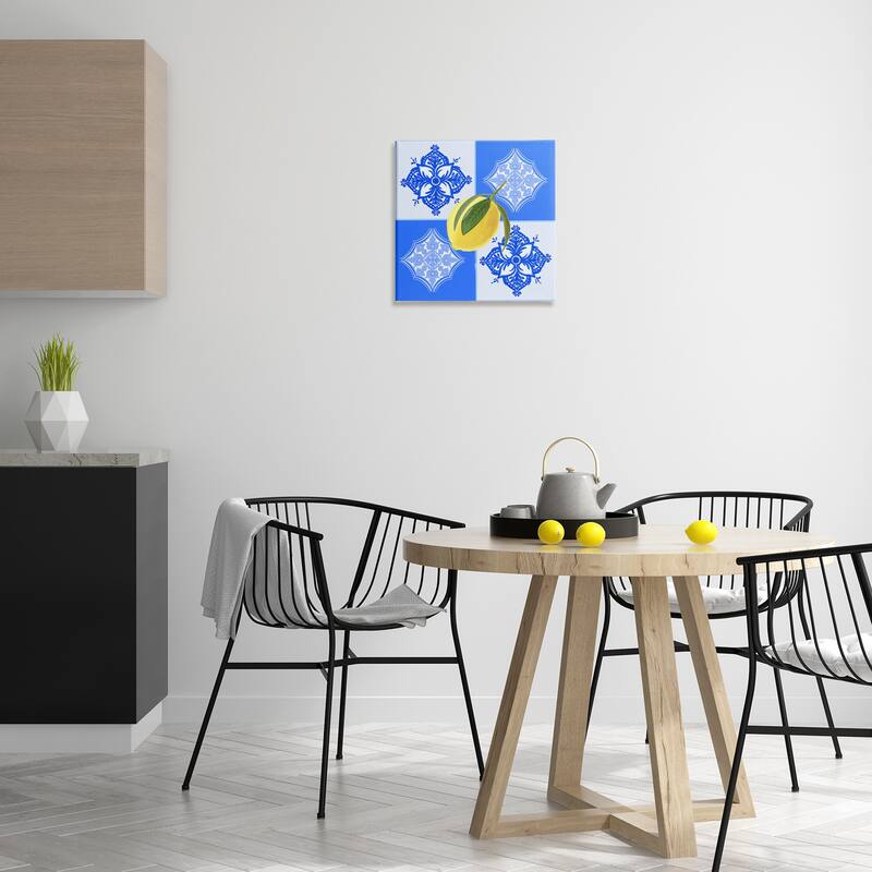Stupell Lemon over Geometric Tiles Canvas Wall Art Design By Ashley Singleton