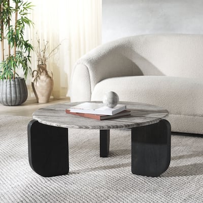 SAFAVIEH Home Graelyn Marble Top Coffee Table - 35"W x 35"D x 15"H