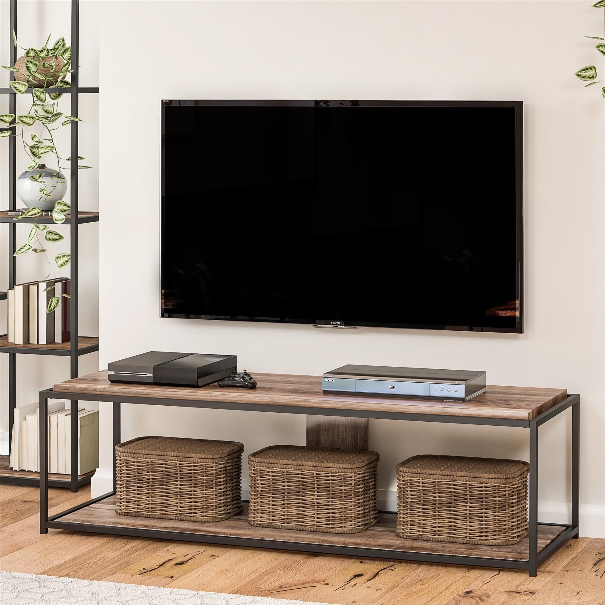 Ameriwood Home Machias TV Stand for 65" TVs, Weathered Oak