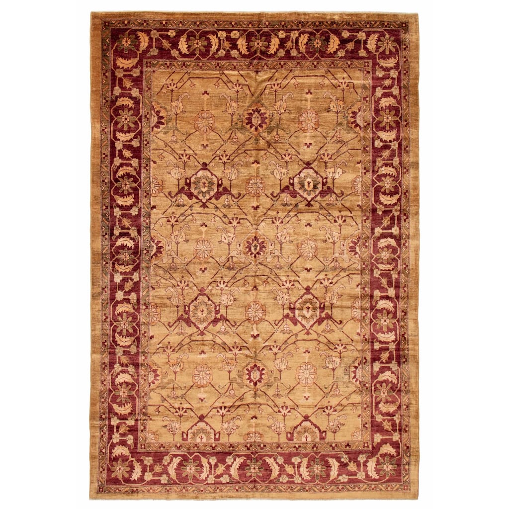 ECARPETGALLERY Hand-knotted Chobi Finest Brown Wool Rug - 9'10 x 14'4