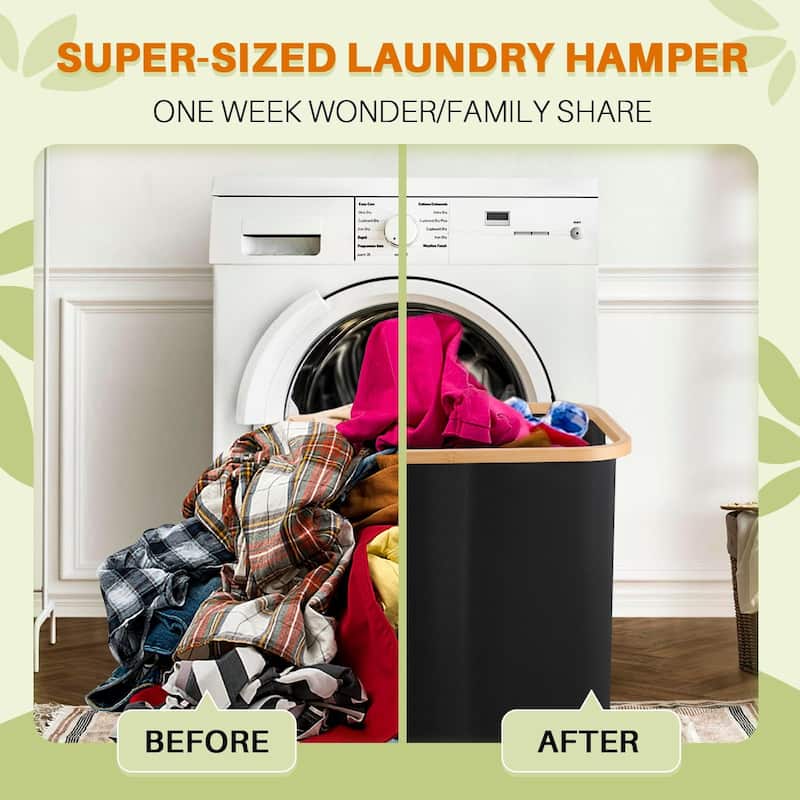 Laundry Hamper 3 Section, 160l Extra Large Hampers,Dirty Clothes Hamper Collapsible Laundry Basket Organizer