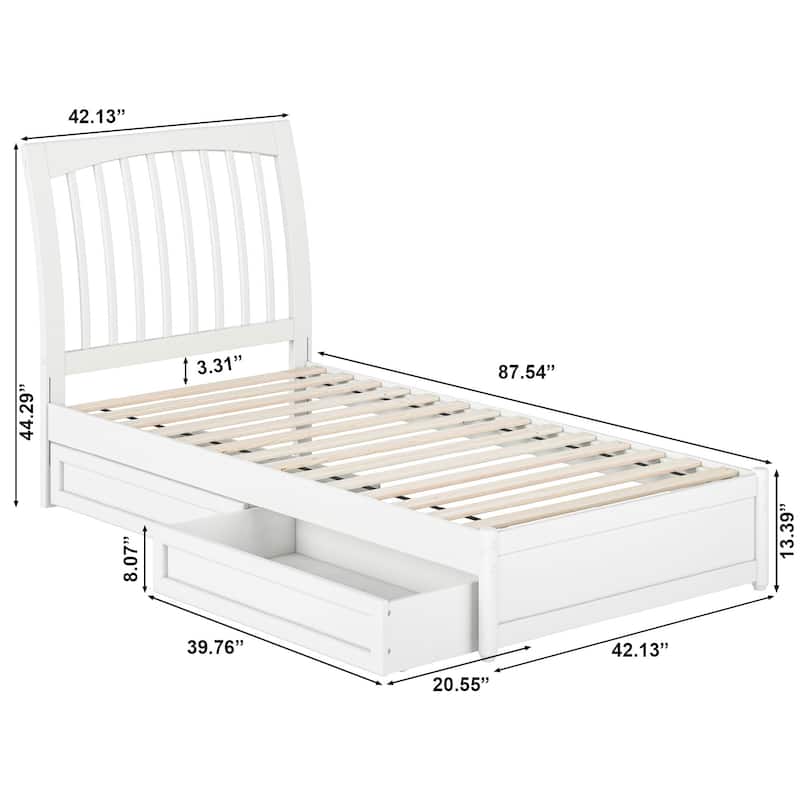 Roslyn Platform Bed with Panel Footboard and Storage Drawers