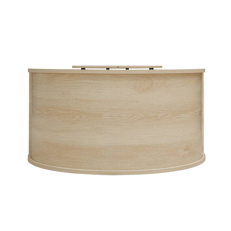 GDFStudio - Modern Farmhouse Arched Storage Cabinet with Adjustable Shelves