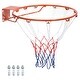 preview thumbnail 1 of 6, 18" Basketball Rim Wall Door Mounted Standard Goal (Solid Steel), Orange