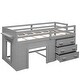 preview thumbnail 43 of 58, Versatility Twin Size Wood Loft Kids Bed with Cabinet,Drawers,Shelf